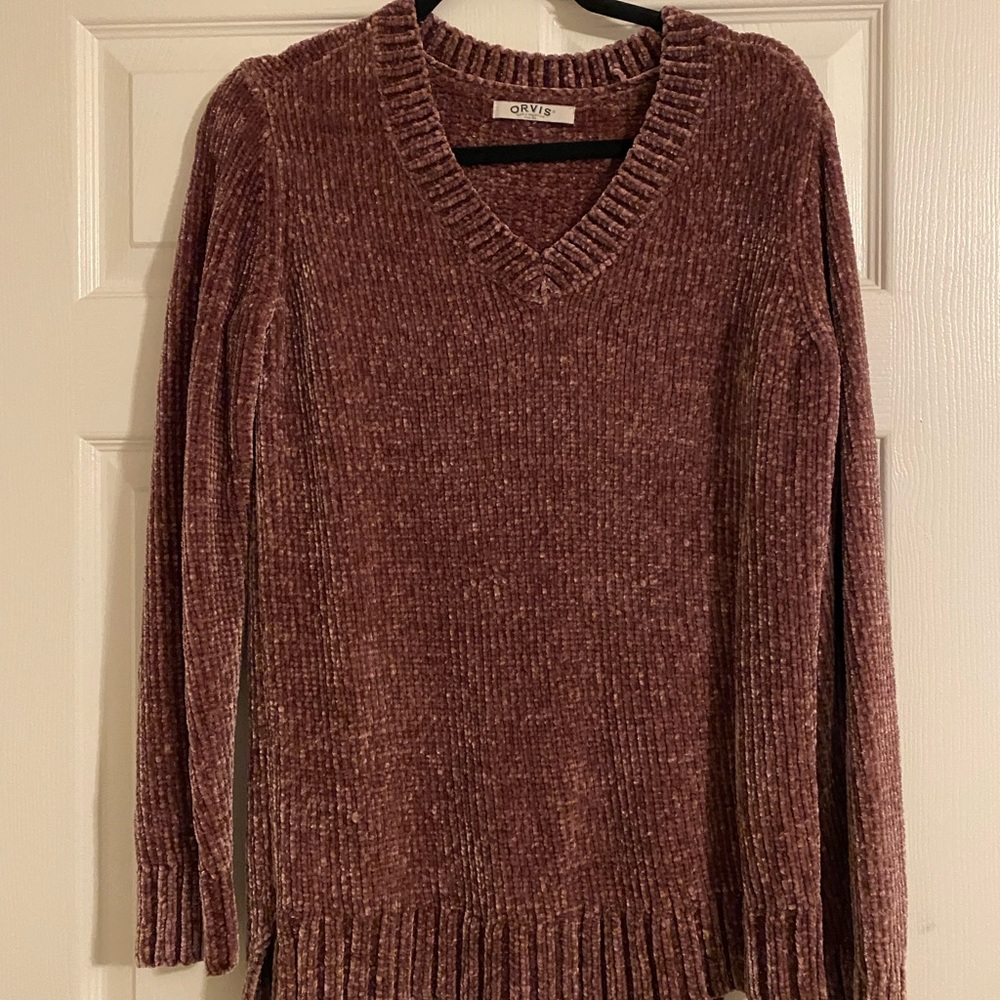 Orvis mauve chenille sweater